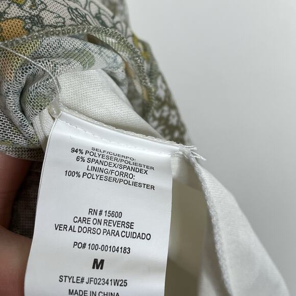 Daisy 70s Floral Print Sheer Mesh Top Green Womens M Flower Power Y2K Retro - Picture 8 of 9